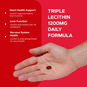 GNC Lecithine Triple 1200mg 90 gélules - boîte ouverte avec gélules