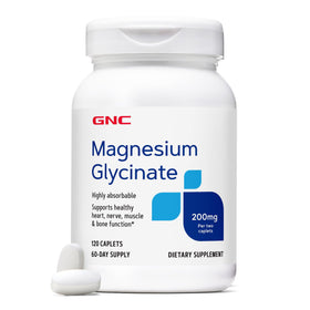GNC Magnésium Glycinate 200mg 120 comprimés vue de face