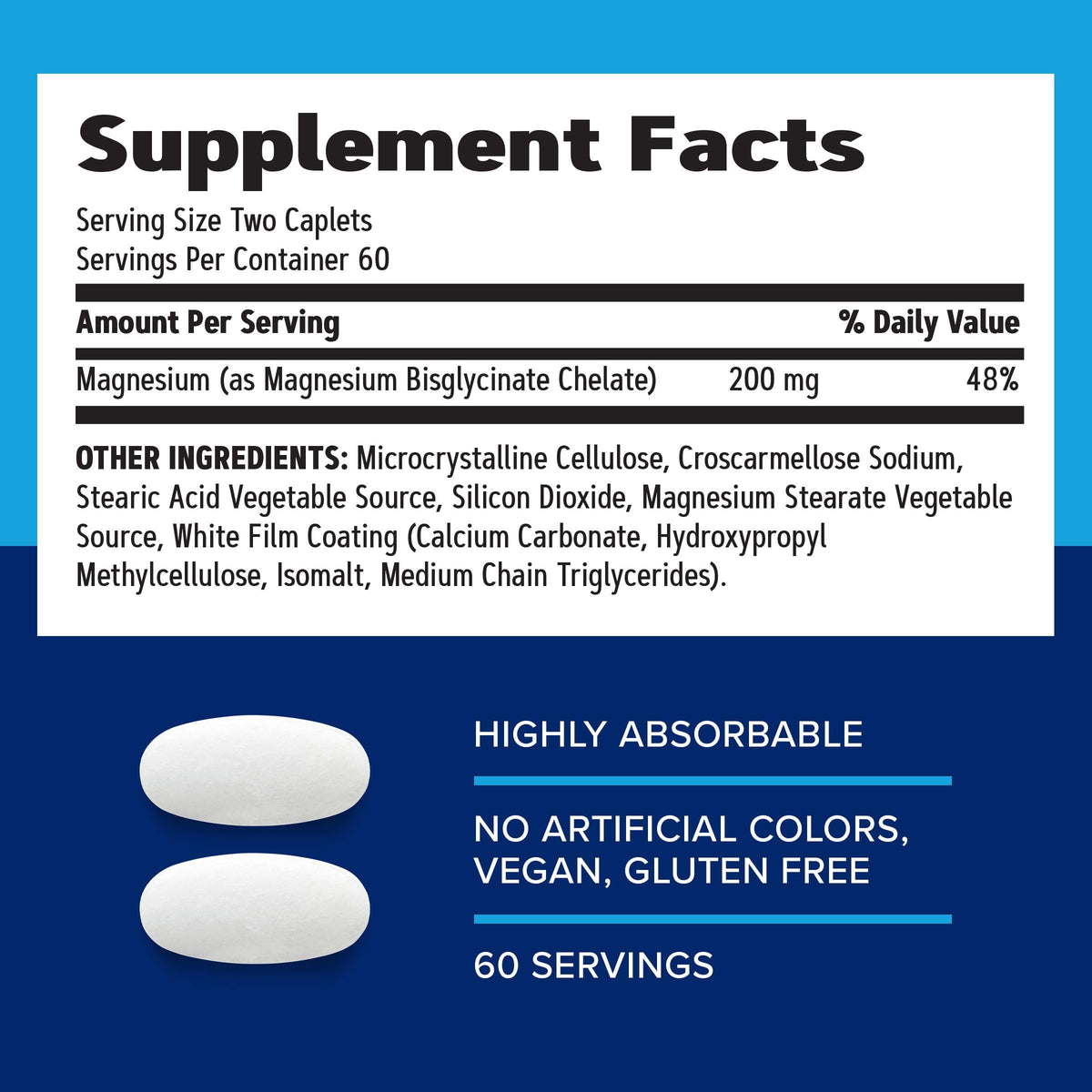 GNC Magnésium Glycinate 200mg flacon avec étiquette