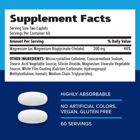 GNC Magnésium Glycinate 200mg flacon avec étiquette