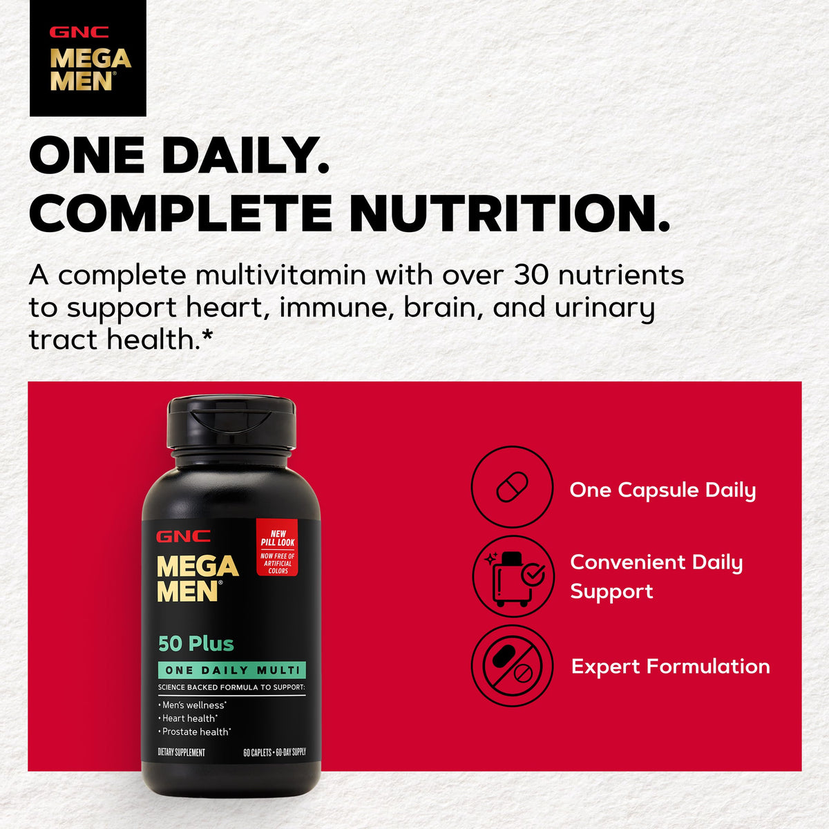 GNC Mega Men 50 Plus, composition des nutriments