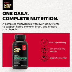GNC Mega Men 50 Plus, composition des nutriments
