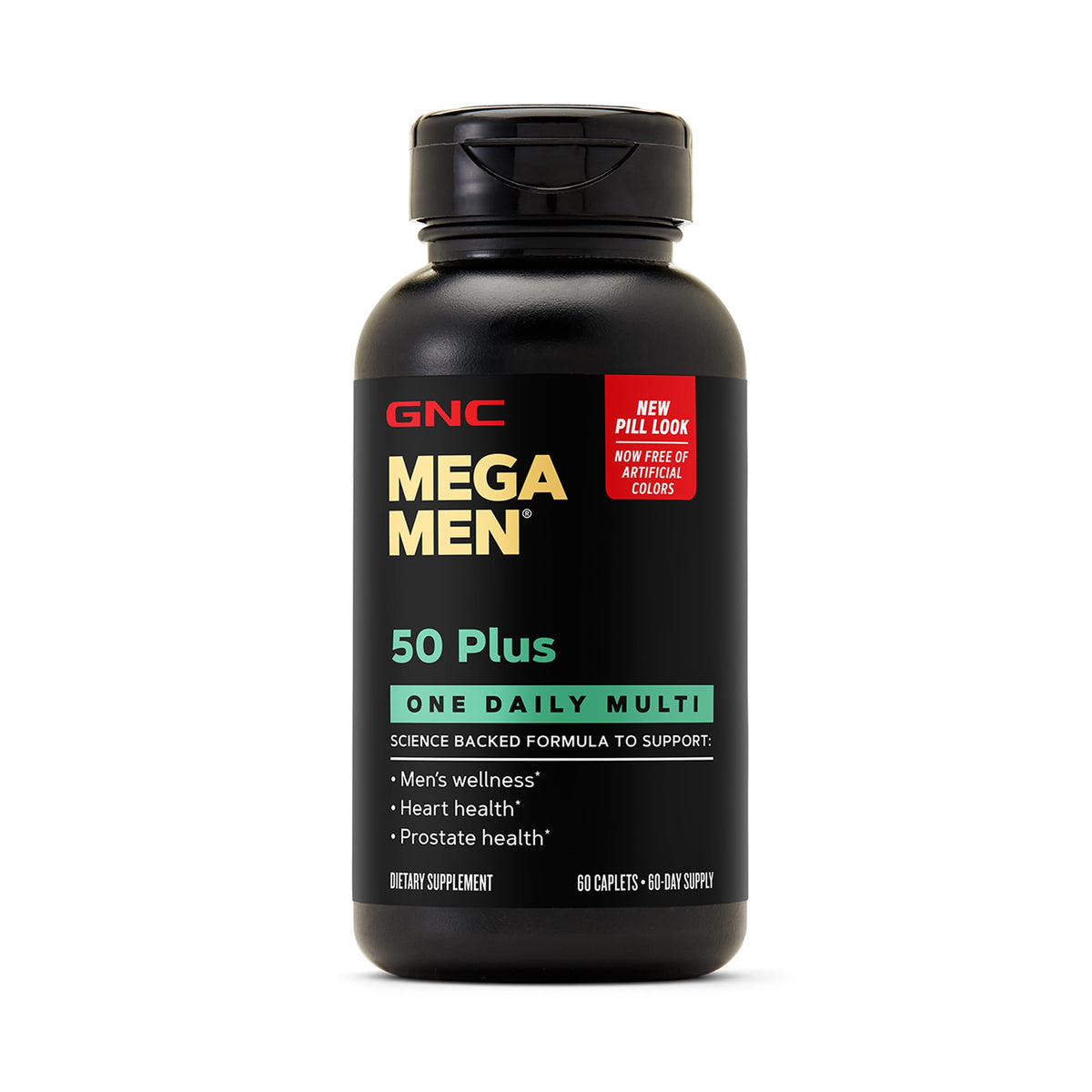 GNC Mega Men 50 Plus Multivitamines 60 comprimés, vue avant