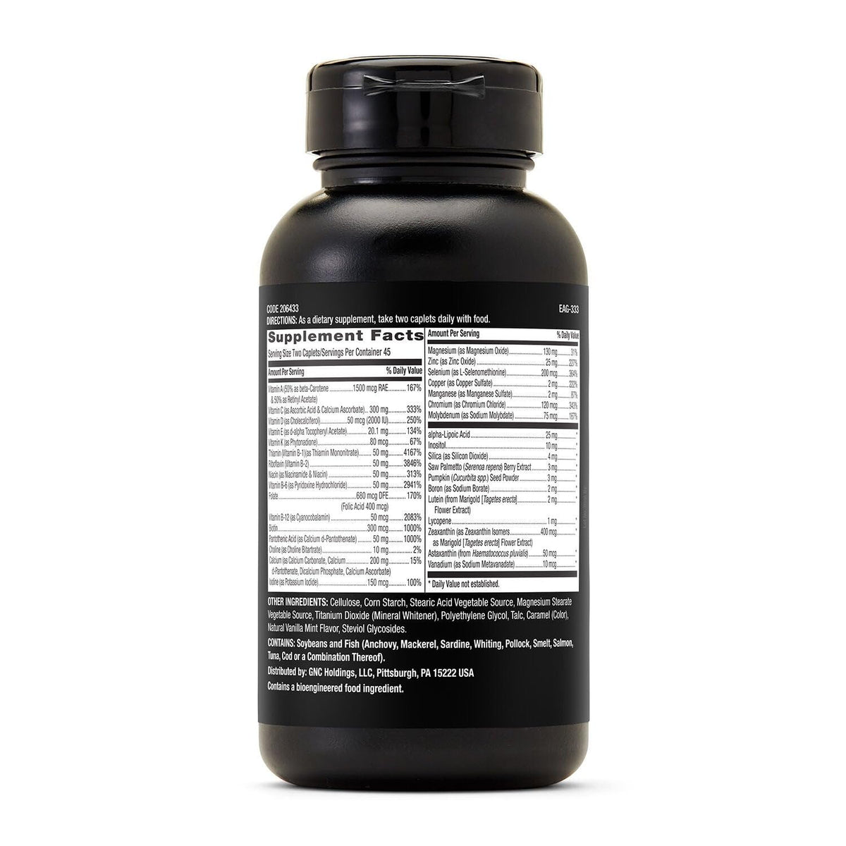 GNC Mega Men Multivitamin 90 caplets vue de côté