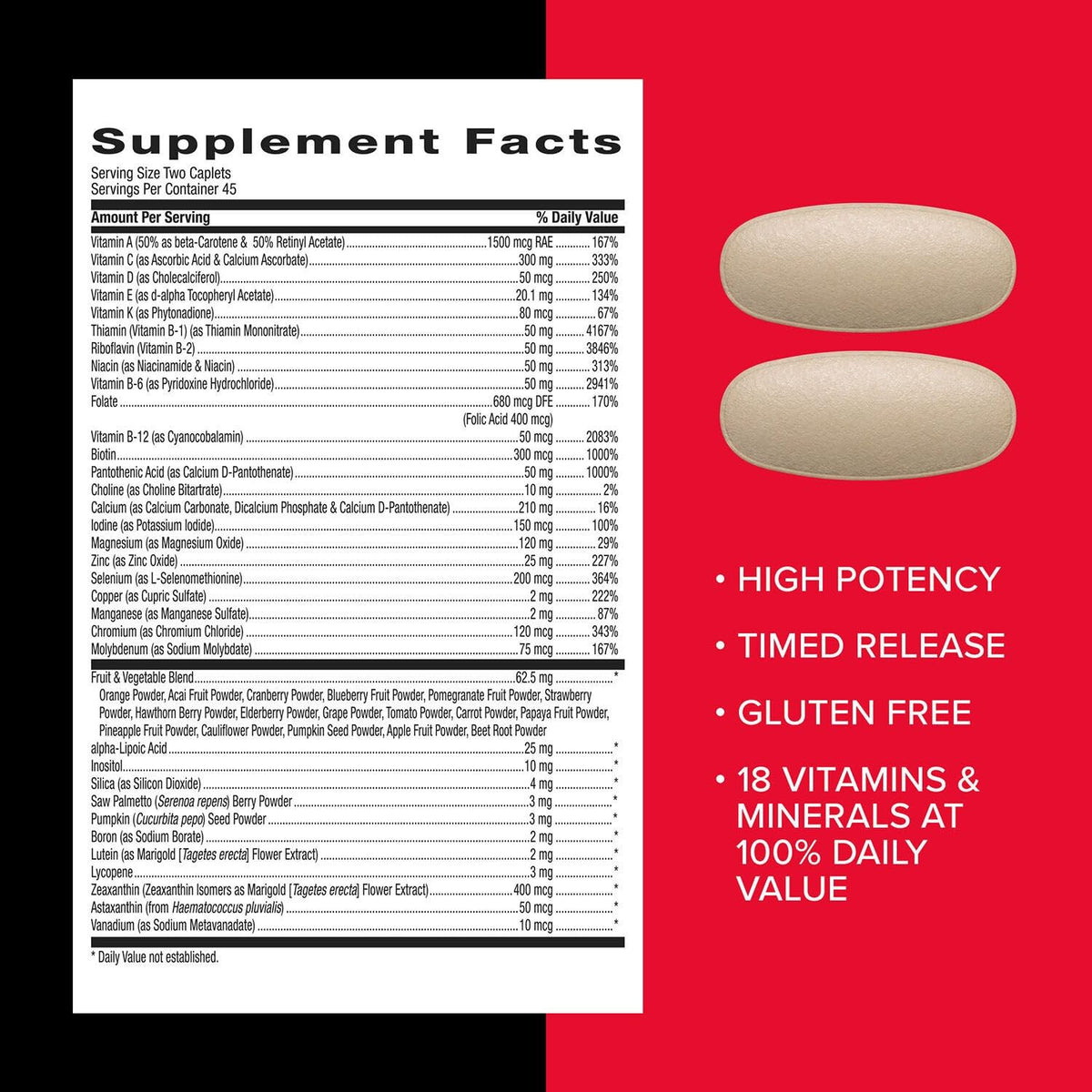 GNC Mega Men Multivitamin 90 comprimés sur table