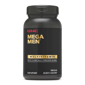 GNC Mega Men Multivitamin caplets 180 unités vue de face