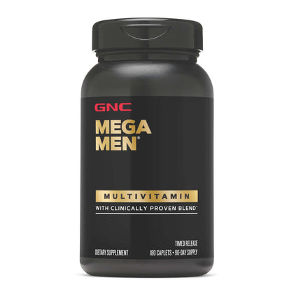 GNC Mega Men Multivitamin caplets 180 unités vue de face