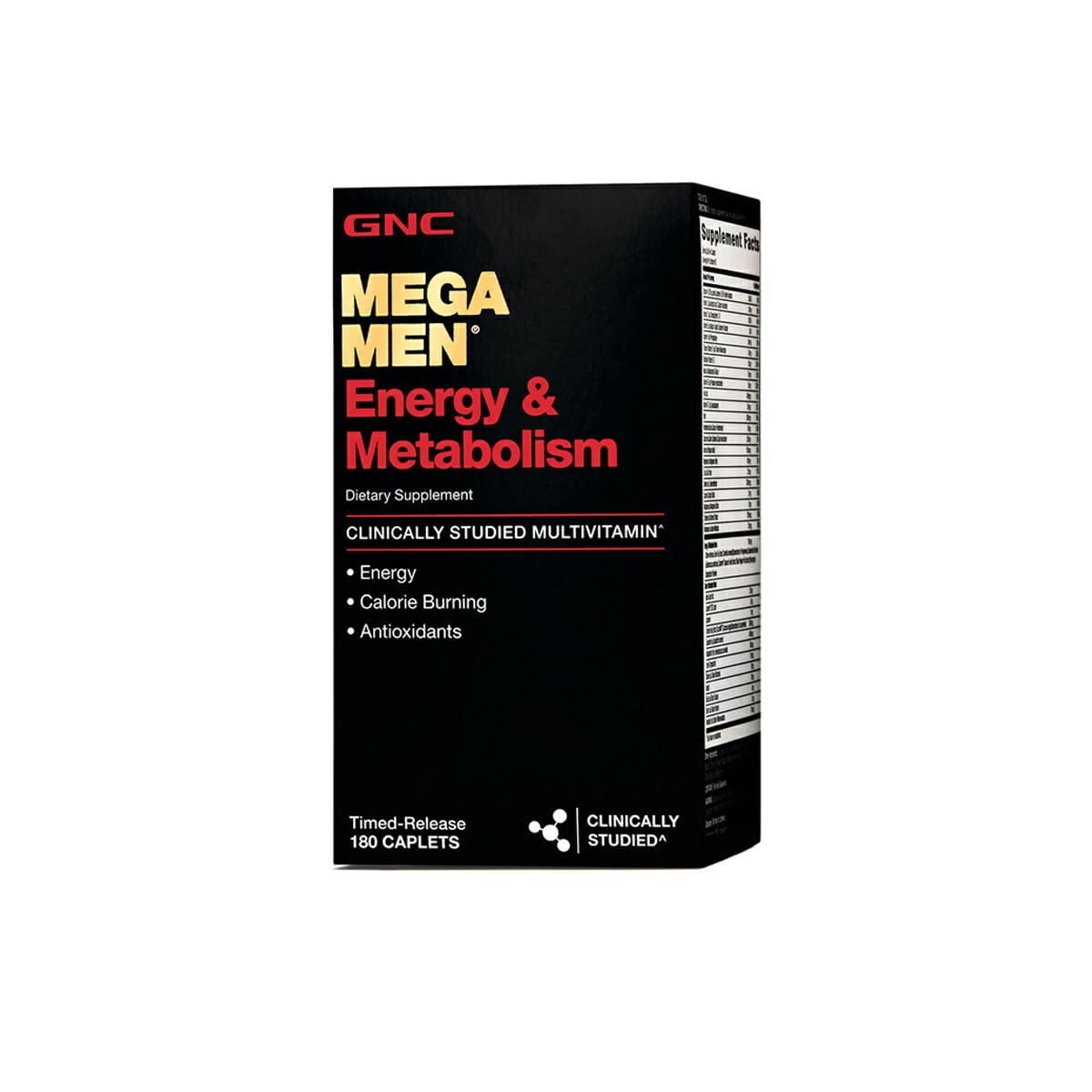 GNC Mega Men Multivitamine Énergie & Métabolisme 180 comprimés vue avant