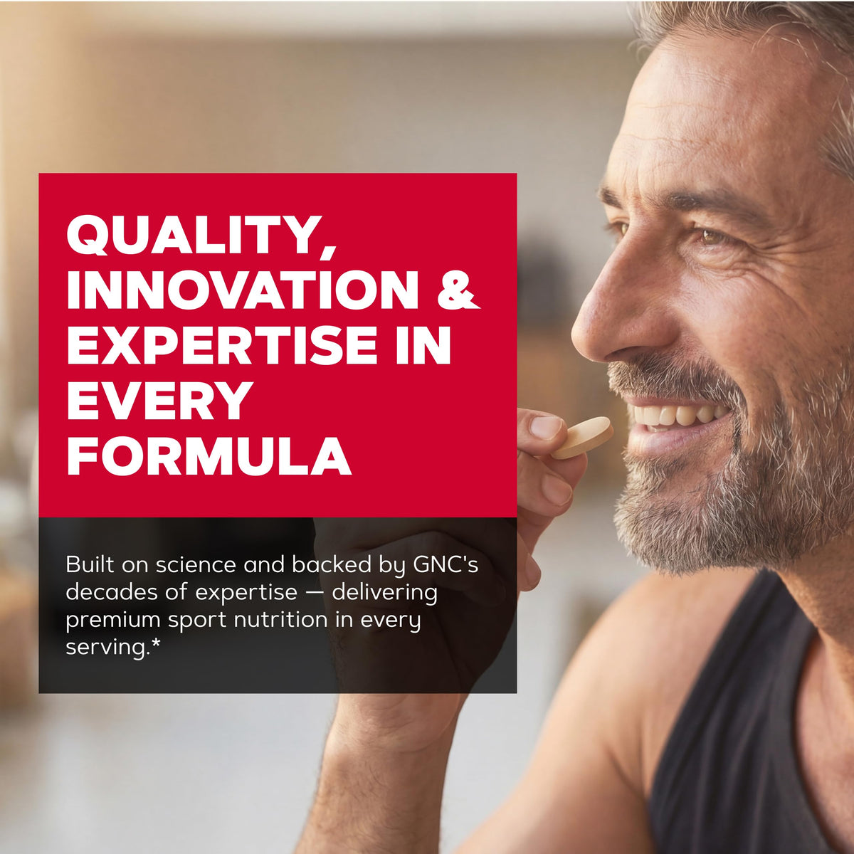GNC Mega Men Sport Multivitamin 180 capsules close-up