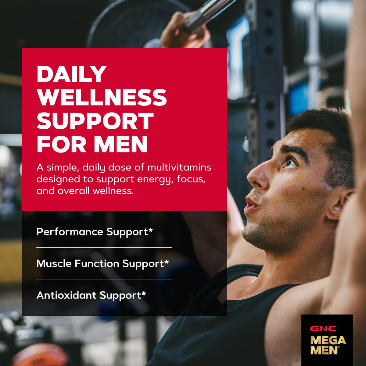 GNC Mega Men Sport Multivitamin 180 capsules side view