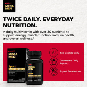 GNC Mega Men Sport Multivitamin 90 comprimés côté