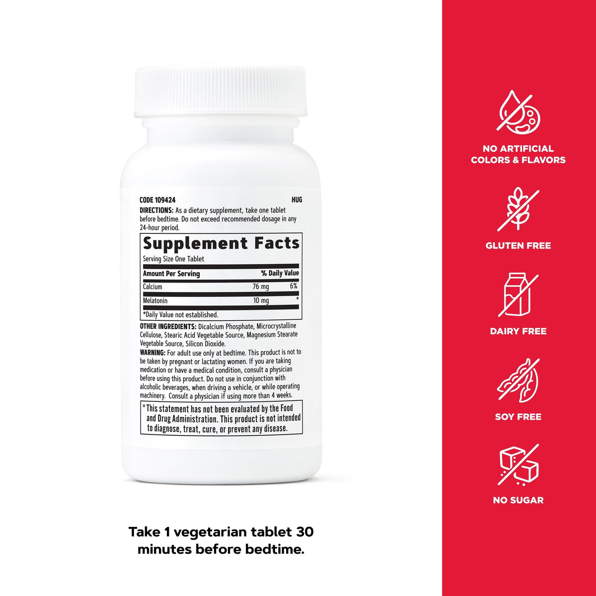 GNC Melatonin 10mg comprimés d'une main