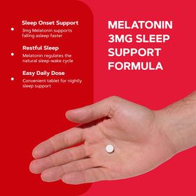 GNC Mélatonine 3 mg comprimés à libération prolongée, vue de côté