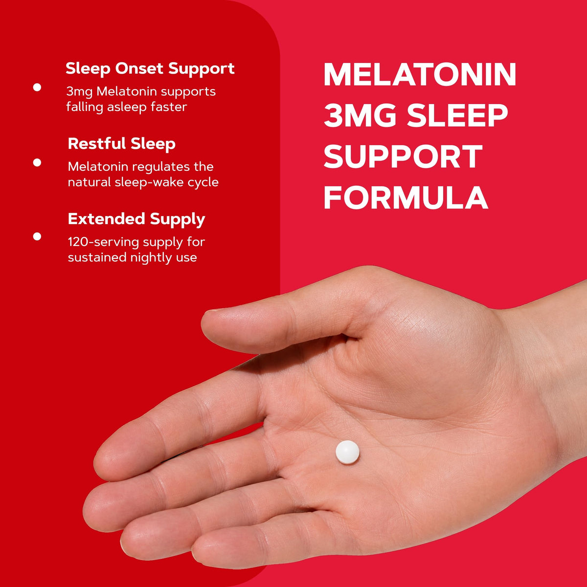 GNC Melatonine 3mg 120 tablettes côté