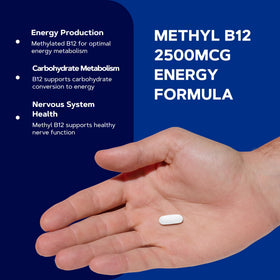 GNC Methyl B12 2500mcg sur fond blanc