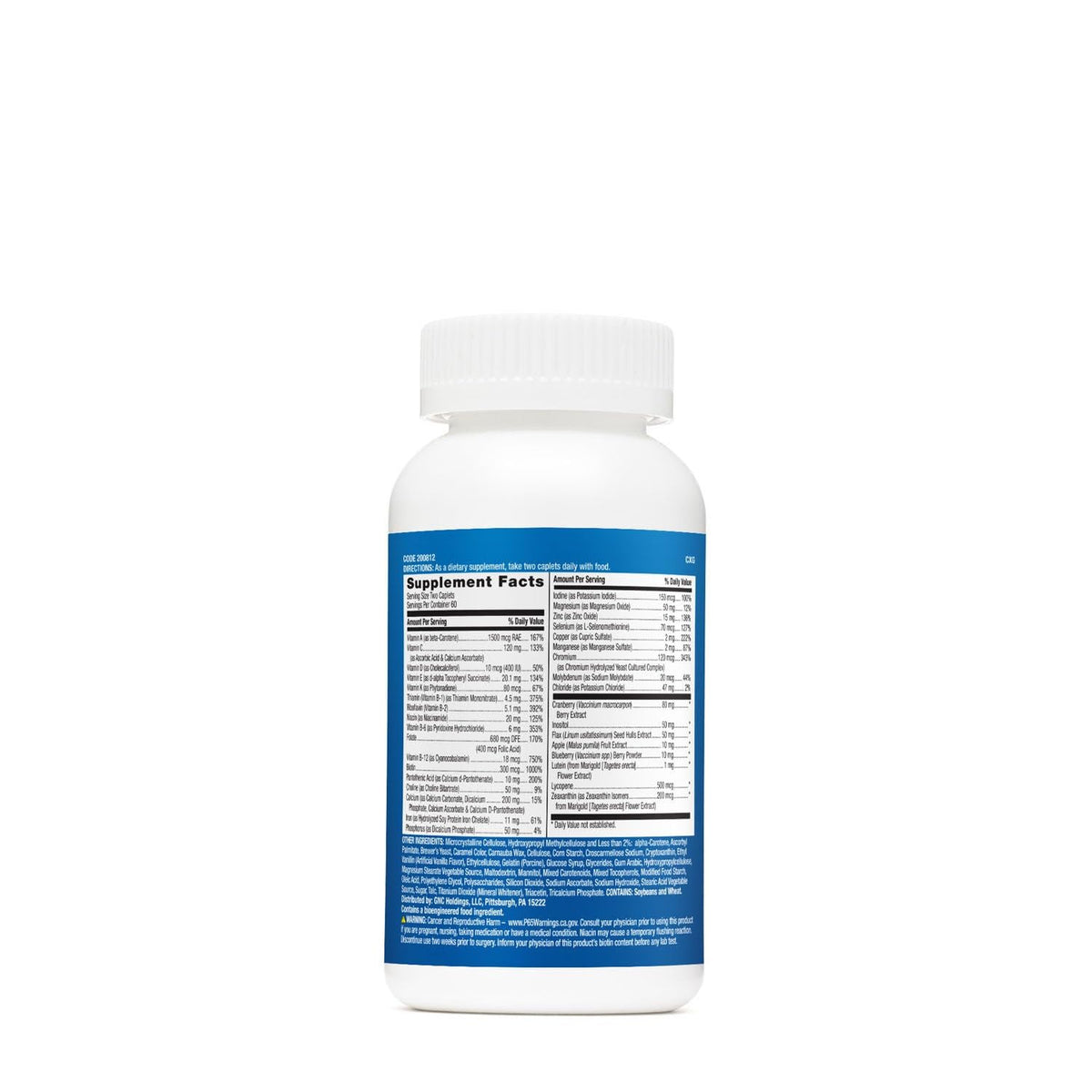 GNC Milestones Multivitamines pour Garçons 12-17, comprimés dans le flacon