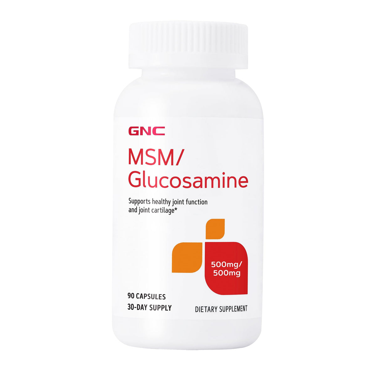 GNC MSM Glucosamine 500mg complément alimentaire - vue de face