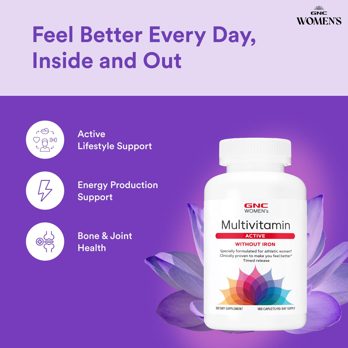 GNC Multivitamine Active Femme étiquette des ingrédients