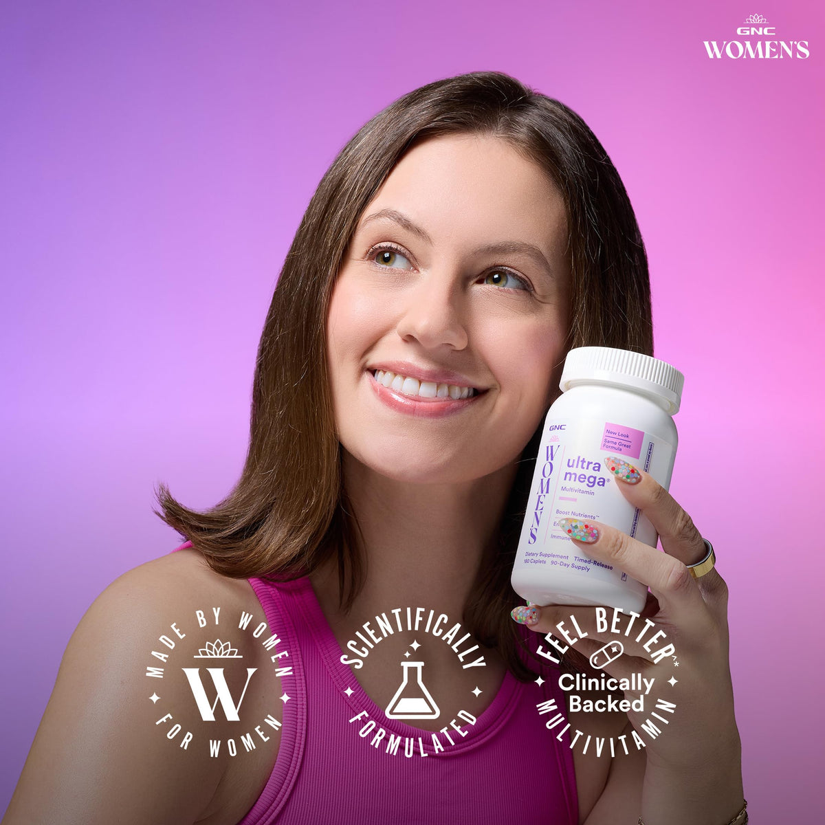 GNC Multivitamine Ultra Mega Femme, présentation des comprimés