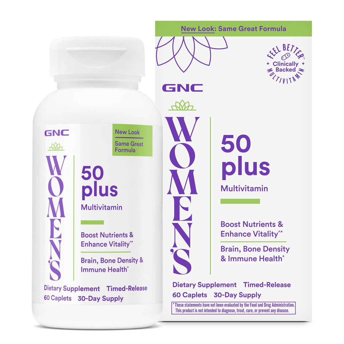 GNC Multivitamines Femmes 50 Plus 60 comprimés, avant