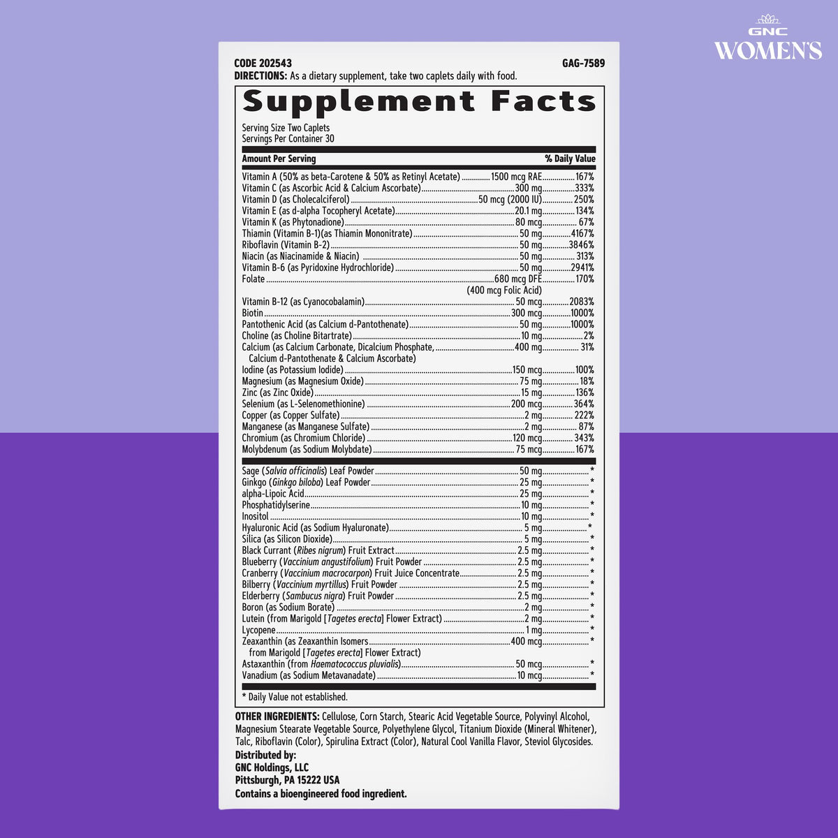 GNC Multivitamines Femmes 50 Plus, groupe de femmes actives