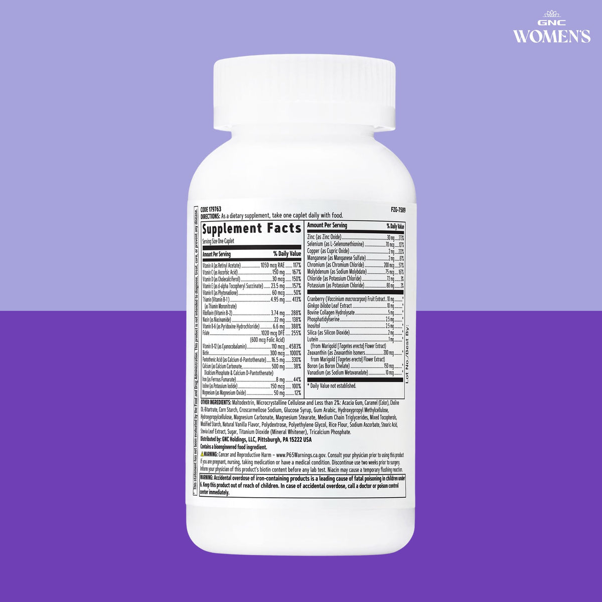 GNC Multivitamines Femmes 50 Plus, informations sur la marque