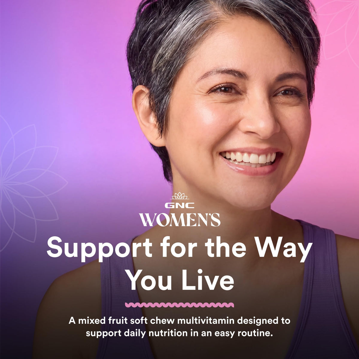 GNC Multivitamines Femmes Chewy Fruits Mélangés chews en gros plan