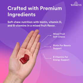 GNC Multivitamines Femmes Chewy Fruits Mélangés ingrédients sur l'emballage