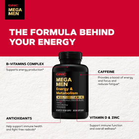 GNC Multivitamines Mega Men 180 Capsules - capsules sur une surface