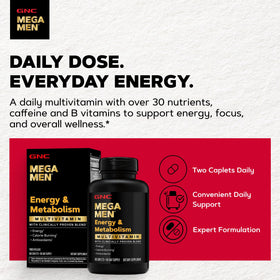 GNC Multivitamines Mega Men 180 Capsules - détails des ingrédients