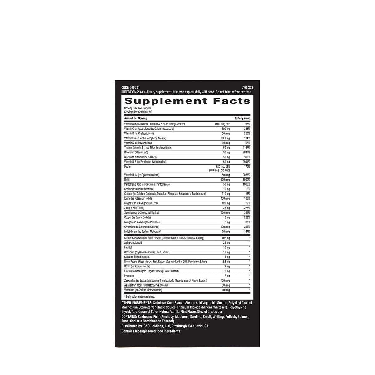 GNC Multivitamines Mega Men 180 Capsules - mise en scène avec d'autres compléments