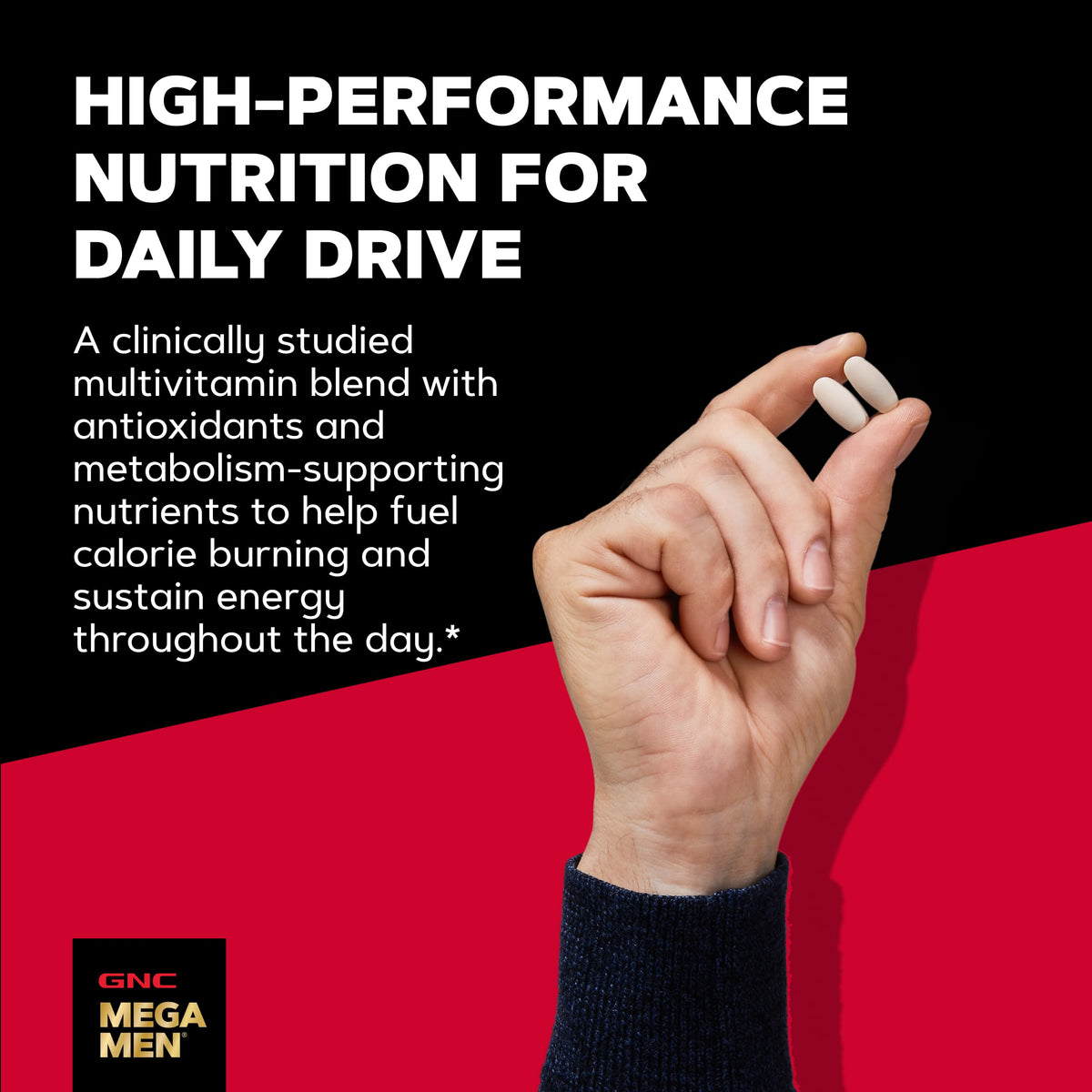 GNC Multivitamines Mega Men Énergie & Métabolisme 90 comprimés avec dosette
