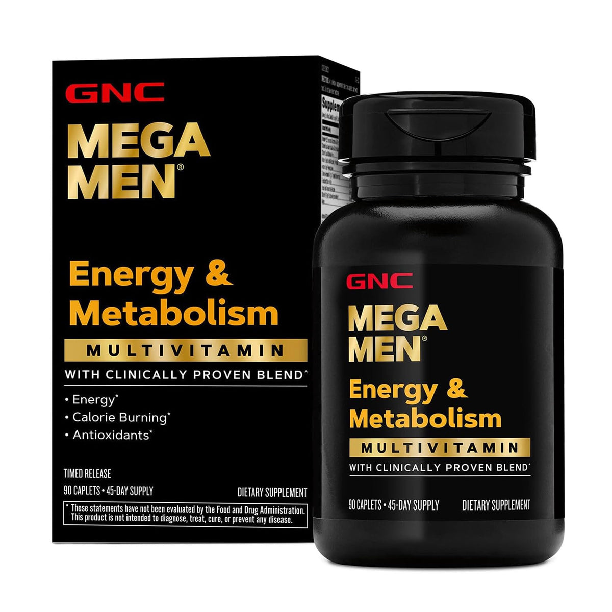 GNC Multivitamines Mega Men Énergie & Métabolisme 90 comprimés vue de face