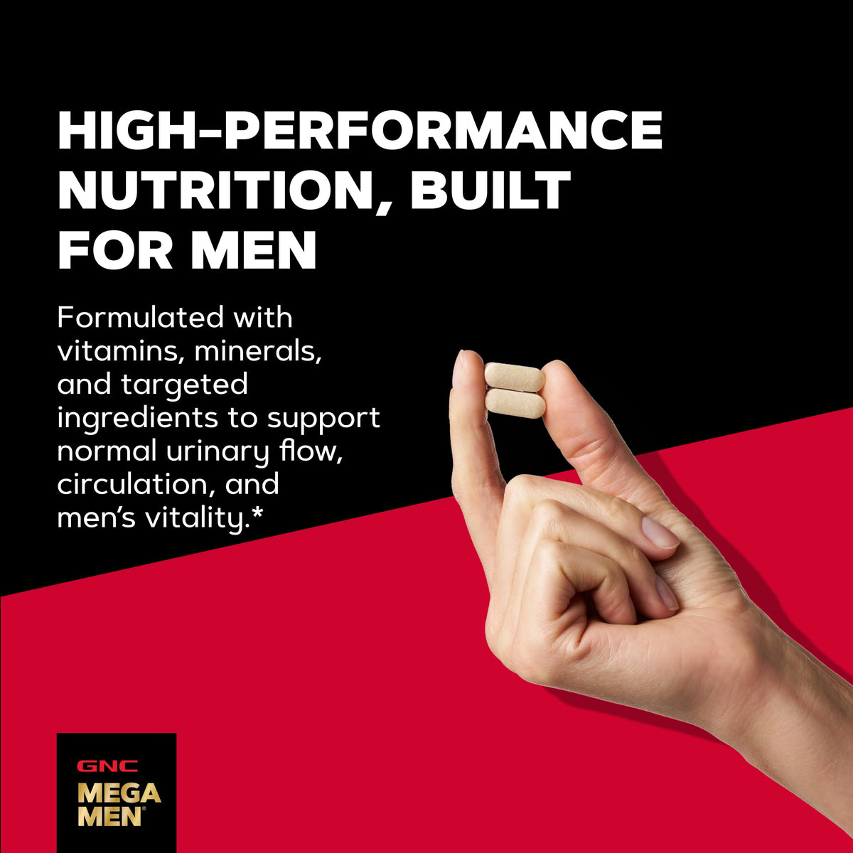 GNC Multivitamines Mega Men Prostate et Virilité 90 Comprimés, emballage