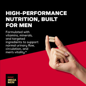 GNC Multivitamines Mega Men Prostate et Virilité 90 Comprimés, emballage