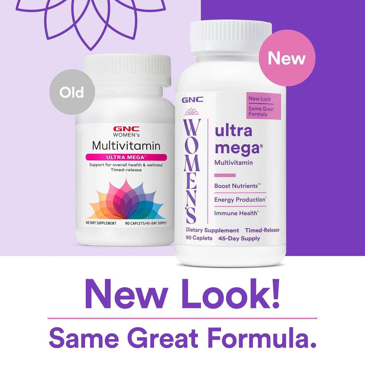 GNC Multivitamines Ultra Mega Femmes emballage et comprimés