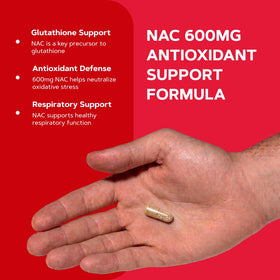 GNC N-Acetyl-L-Cysteine NAC 600mg capsules végétariennes sur fond blanc