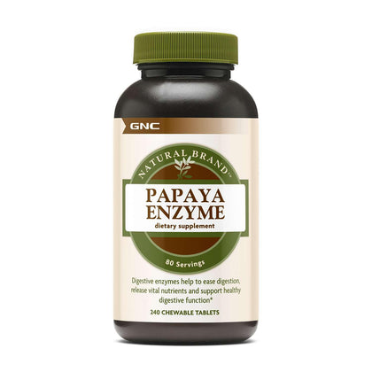 GNC Papaya Enzyme 240 comprimés à croquer, vue de face
