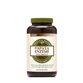 GNC Papaya Enzyme 600 comprimés à mâcher, vue avant