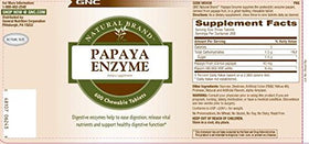 GNC Papaya Enzyme comprimés à croquer, vue de côté