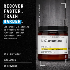 GNC Poudre de L-Glutamine 30 portions vue arrière avec ingrédients
