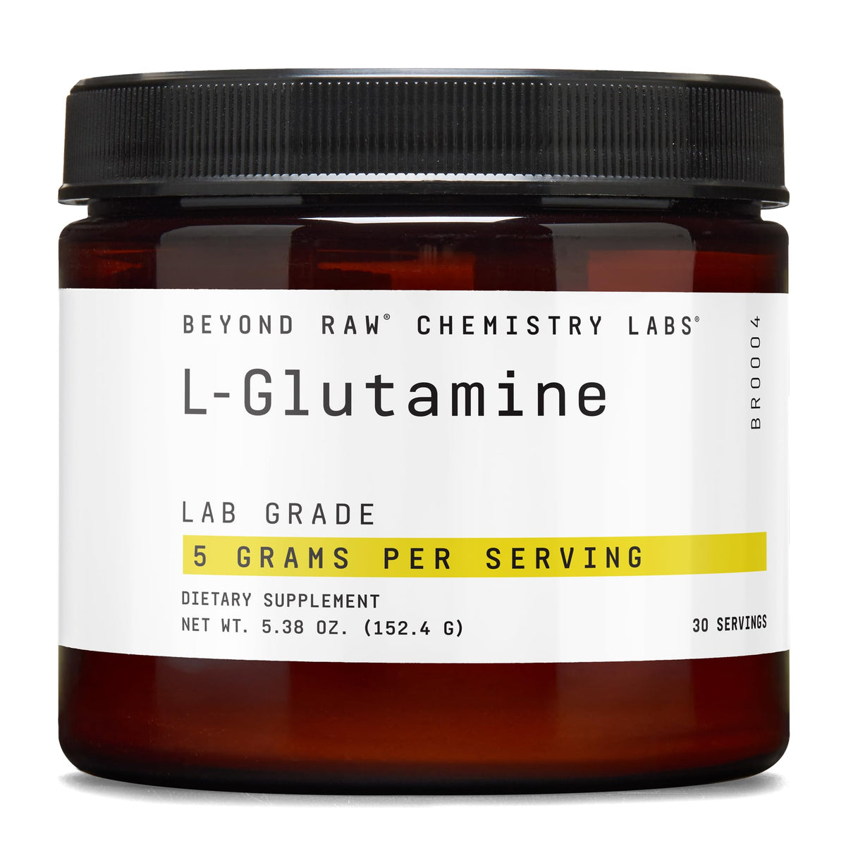 GNC Poudre de L-Glutamine 30 portions vue avant avec étiquette