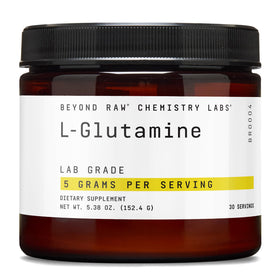 GNC Poudre de L-Glutamine 30 portions vue avant avec étiquette