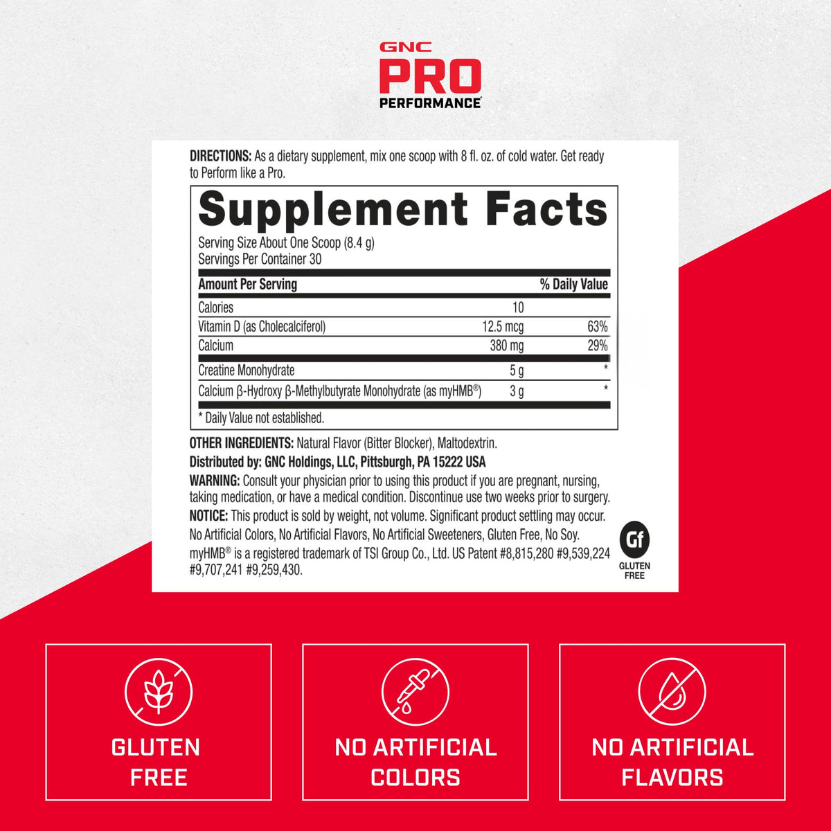 GNC Pro Performance Créatine Monohydrate + HMB 308g, utilisation durant un entraînement