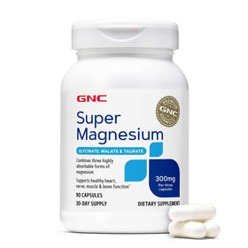 GNC Super Magnesium 300mg 90 capsules vue de face