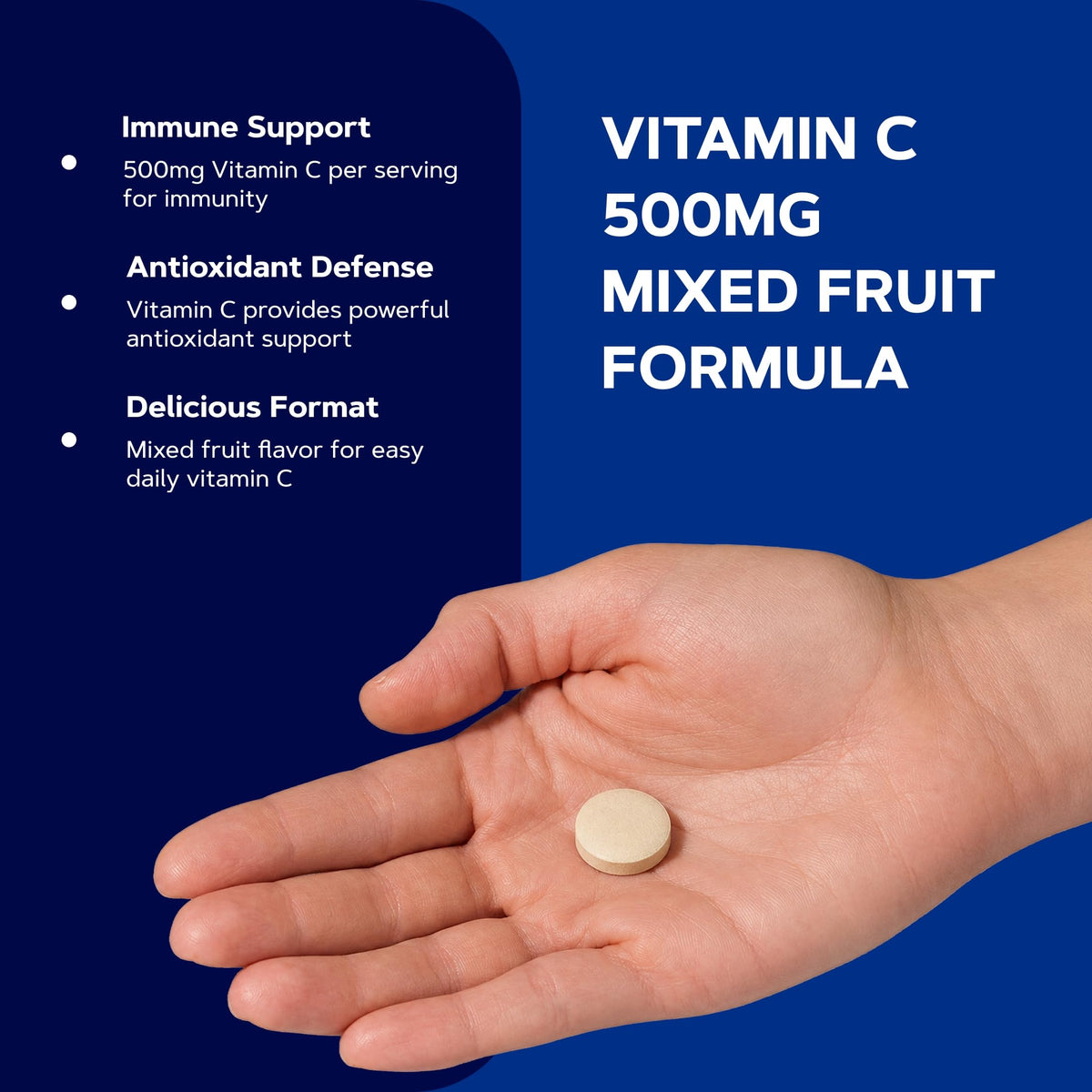 GNC Vitamin C 500mg comprimés à mâcher fruits mix avec portions