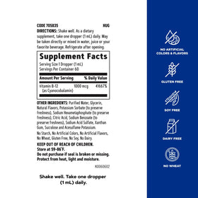 GNC Vitamine B-12 1000 mcg détails des ingrédients