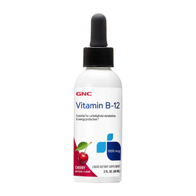 GNC Vitamine B-12 1000 mcg flacon liquide cerise vue avant