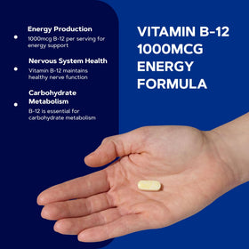 GNC Vitamine B-12 1000mcg comprimés sur une table