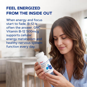 GNC Vitamine B-12 500mcg arrière de l'emballage